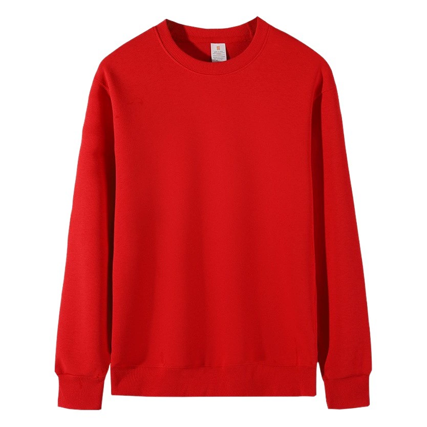 Осенний и зимний новый 320 г китайского хлопка с круглым вырезом на плече для мужчин и женщин сплошной цвет, дикий повседневный свободный топ оптом