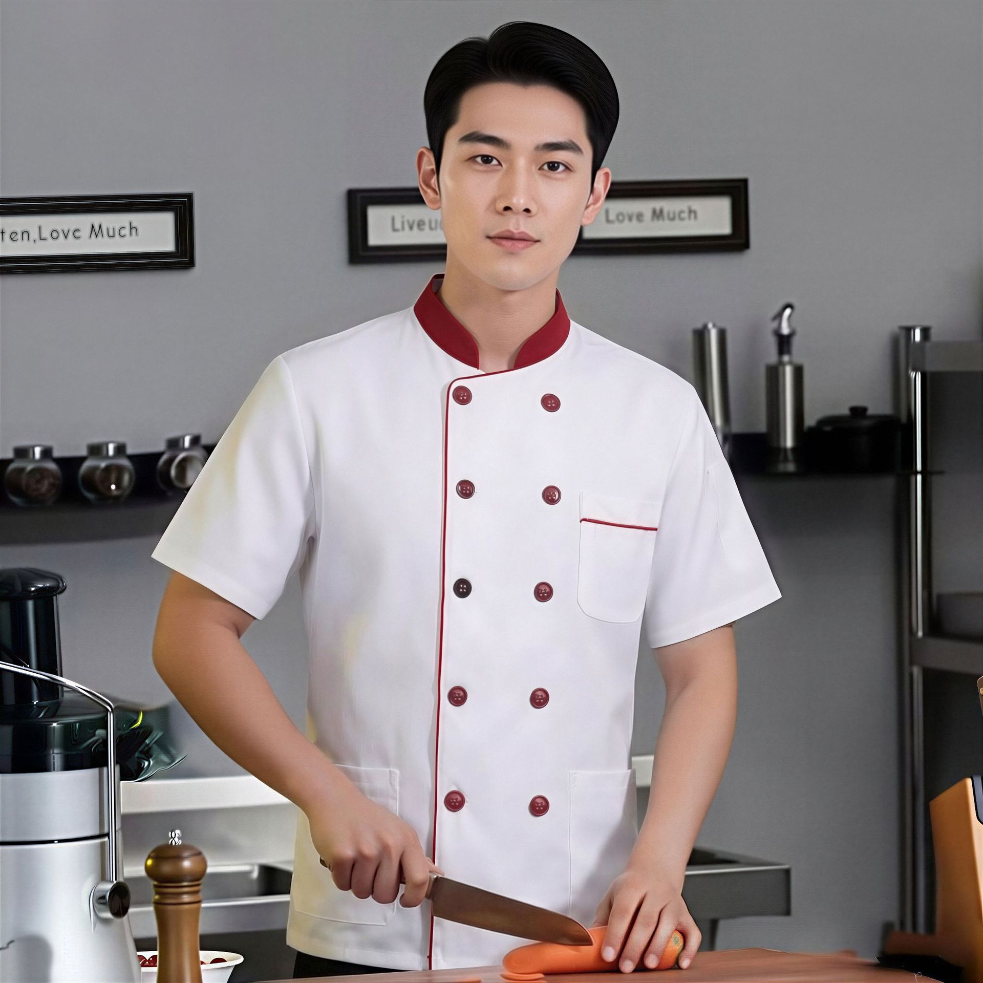 Chef ropa de trabajo de manga larga Otoño e Invierno hotel restaurante Escuela comedor chef ropa de manga larga cocina ropa de trabajo hombres y mujeres