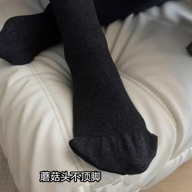 Women's Base Layer Leggings 2025 New Style Mushroom Toe Gray Series Dark Gray Cold-Proof Warm Micro-Pressure Tummy Control Butt-Lifting Leggings