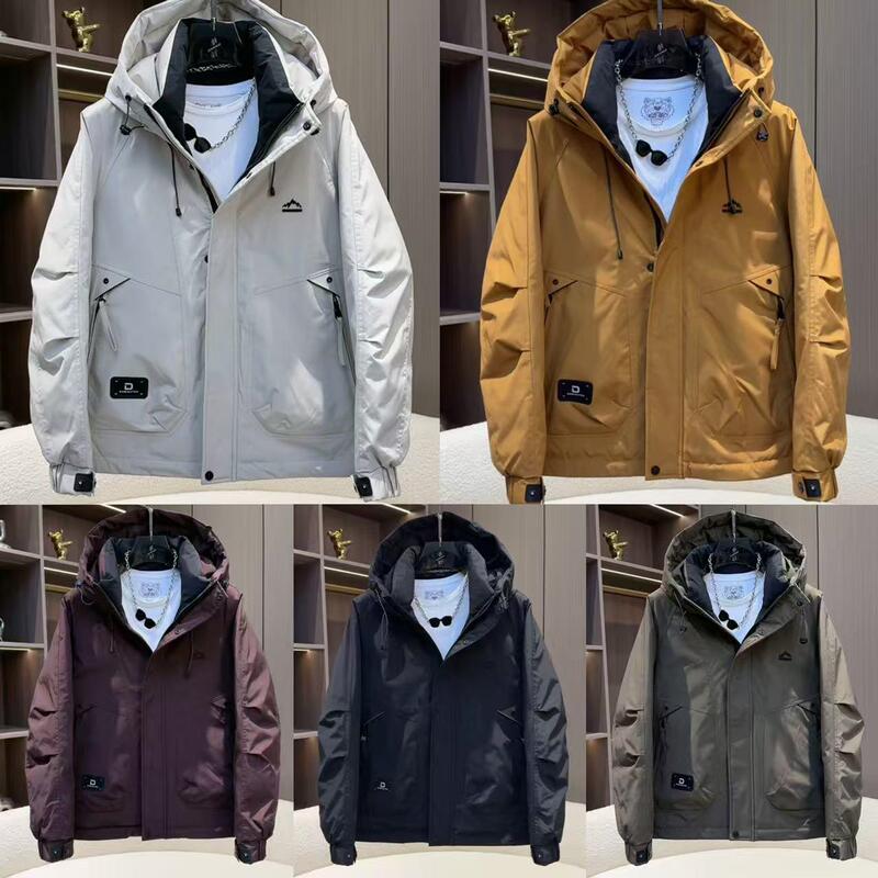 Winter New Men's Hooded Outdoor Warm and Cold-Proof Clothing Casual Handsome Workwear Thickeneded Lapel down Jacket National Standard
