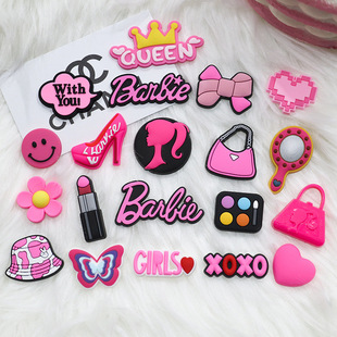 Fashion Barbie girl hole shoes flower shoe buckle trendy accessories mobile phone shell decoration PVC soft glue hairpin jewelry
