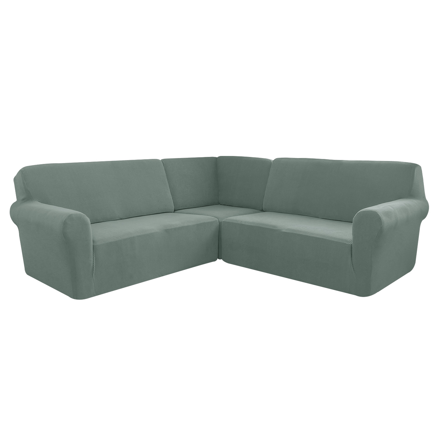 Cross-Border Stretch Pineapple Grid 5-Seater Solid Color Full Coverage Private Seat Party Corner L-Shaped Sofa Cover_voghion.com