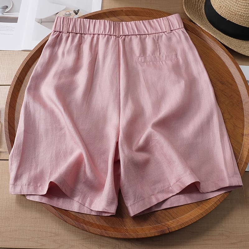 テンセルリネン 2025 新しい夏の女性用ショートパンツ、薄くてゆったり、ファッショナブルで快適なワイドレッグパンツ、多用途の 5 点パンツ|undefined