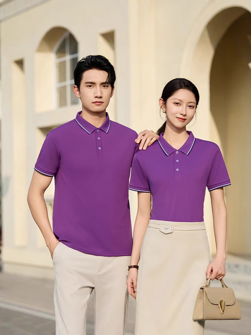 Polo de seda de hielo de alta elasticidad logotipo personalizado solapa ropa de trabajo de manga corta camisa cultural personalizada ropa de personal de negocios personalizada