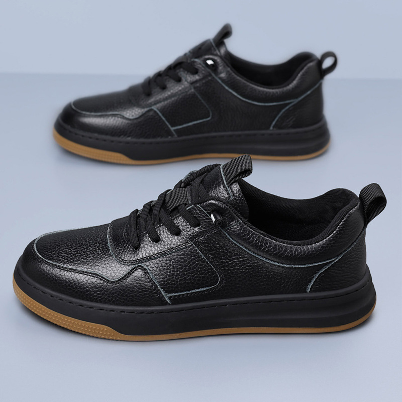 Zapatos de skate casuales de cuero de vaca para hombres, zapatos blancos transpirables de cuero para hombres, zapatos deportivos para hombres, zapatos para hombres