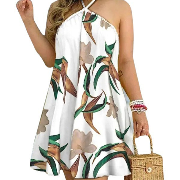 2022 estación independiente deseo Amazon caliente verano llano hombro cuello lazo vestido suelto vestido femenino image 6