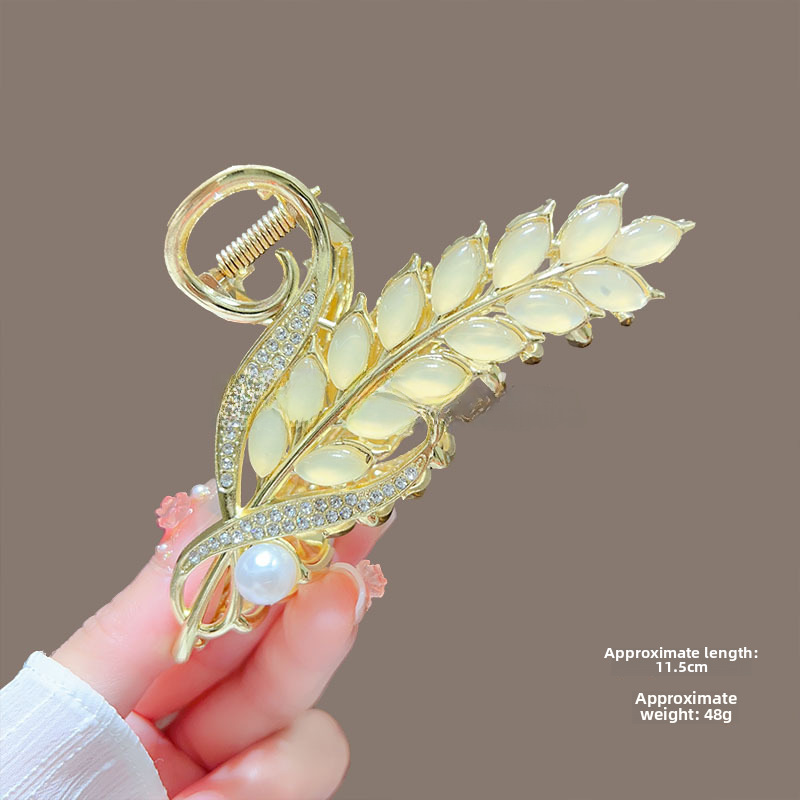 Temperamento Full Diamond Metal Shark Clip Hairpin Back Head Coil Hair Grab Clip Donna Primavera Estate Super Large Clip Copricapo Hair Grab_voghion.com