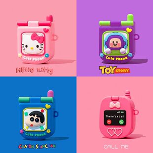 Apple, wireless headphones, purple cartoon compatible protective case, bluetooth