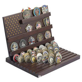 木质纪念币硬币收纳架多层勋章展示架木质奖章勋章展示架收藏夹