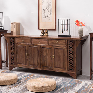 Rural hall cabinet log Chinese shoe cabinet dining side cupboard entrance tea table offering cabinet wine cabinet capacity