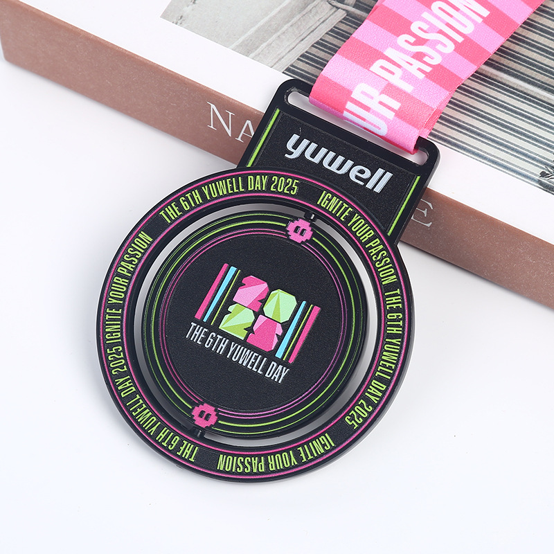 Medalla de metal transfronteriza personalizada juego de imán giratorio medalla de aniversario conjunta lista publicidad personalizada