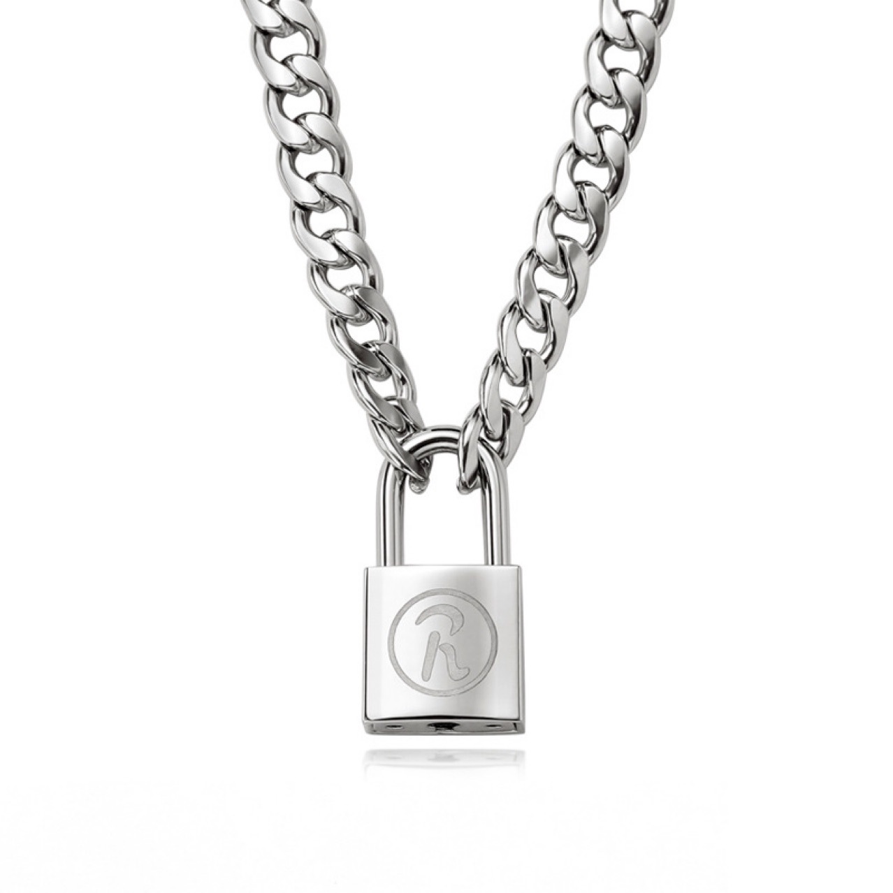 Fashion R Lock Punk Lock Korean Style Necklace Men's Instagram Style Women's Trendy Didi Bouncing Simple Elegant Nanjing Lock Necklace