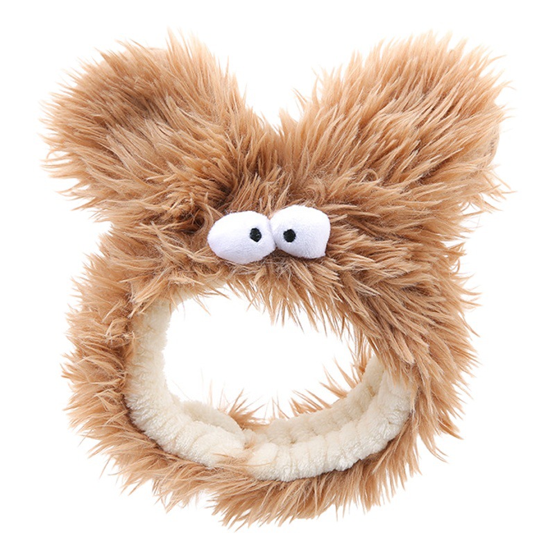 Caliente feo lindo Orejas de conejo grande cara lavado diadema lindo divertido horquilla máscara de dibujos animados de otoño e invierno banda de pelo de felpa