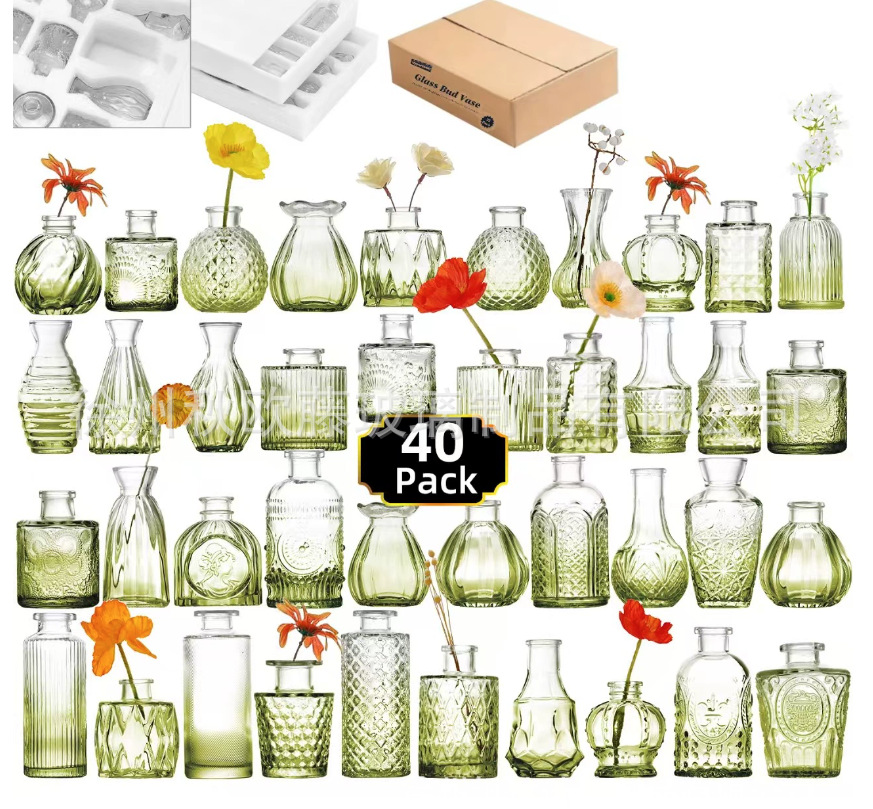 Juego de jarrones pequeños populares de Amazon, jarrones de estilo europeo para arreglos florales, decoración de alta gama para sala de estar y cocina