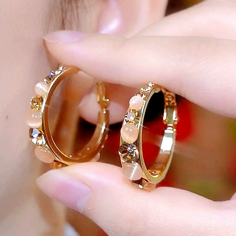 Earrings, cat's eye, bright catchy style