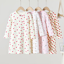 儿童睡裙秋冬空气棉加厚款 女童家居服长袖夹棉睡裙女宝宝睡衣