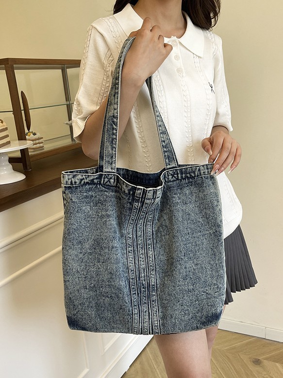 Bolsa de jeans de gran capacidad para mujeres 2026 venta en caliente nueva moda simple bolsa de hombro ocio bajo la axila