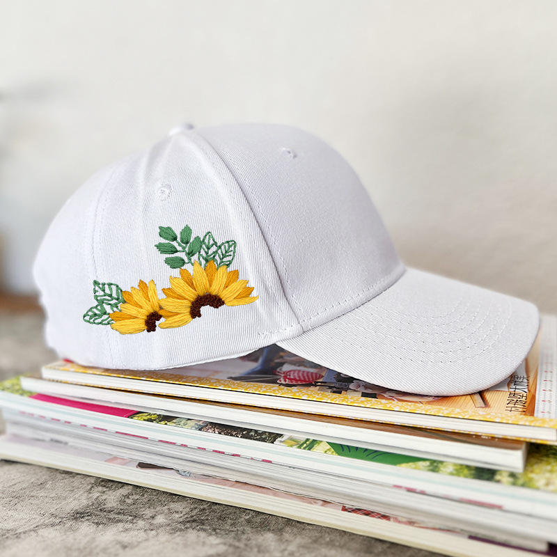 Hecho a mano sombrero hombres y mujeres bordado DIY producción material paquete Lu bordado regalo creativo para novio sol sombrero