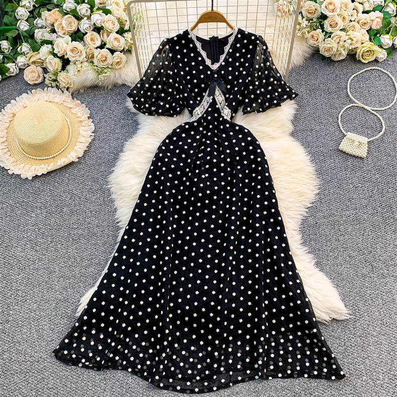 Retro elegant lace summer dress
