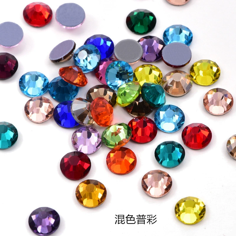 Hot‑fix rhinestones SS3–SS30, glass crystal round flat‑back, 1440 pcs per pack (hot‑melt)