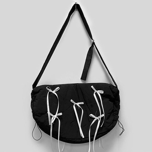 Korean new style large capacity dumpling pocket versatile casual bow strap crossbody down jacket bag