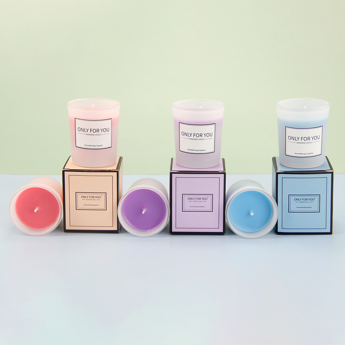 Lavendel aromaterapi duftlys i voks 50g lilla til hjemmet_voghion.com