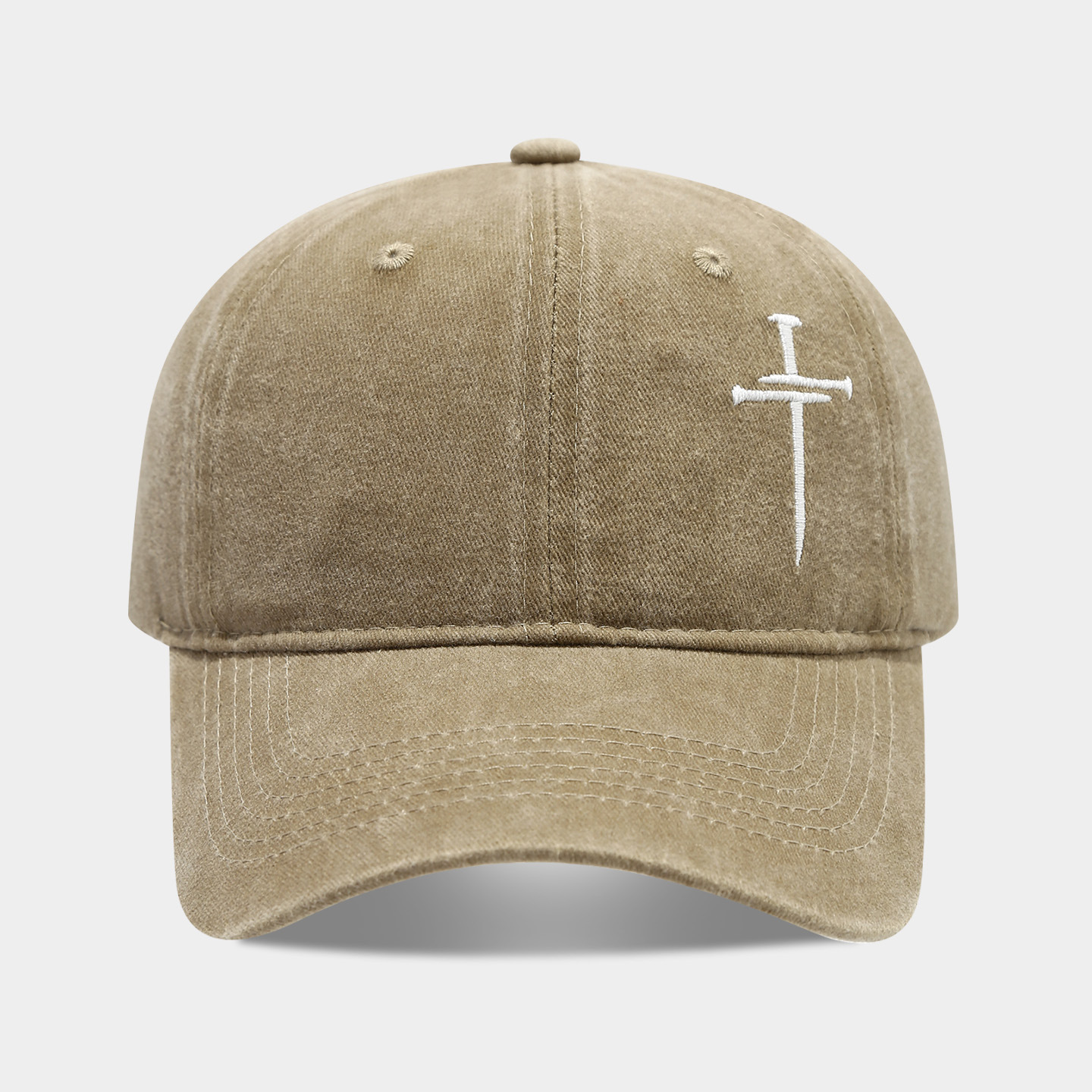 Cruz de uñas sombrero hombres y mujeres diversión ajustable suave superior lavado vintage algodón bordado Cruz gorra béisbol moda image 12