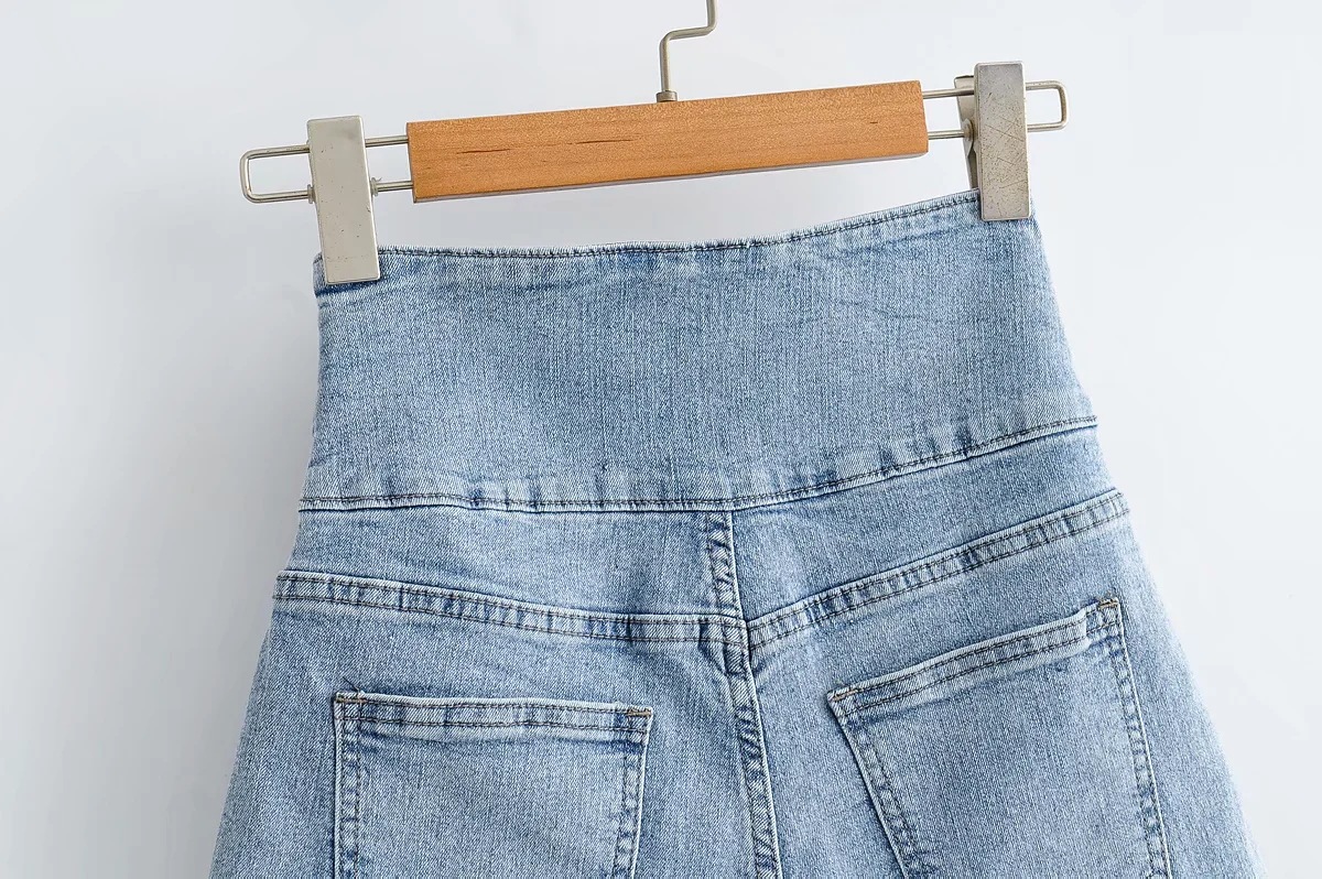 side straps super high waist jean shorts NSAC36823