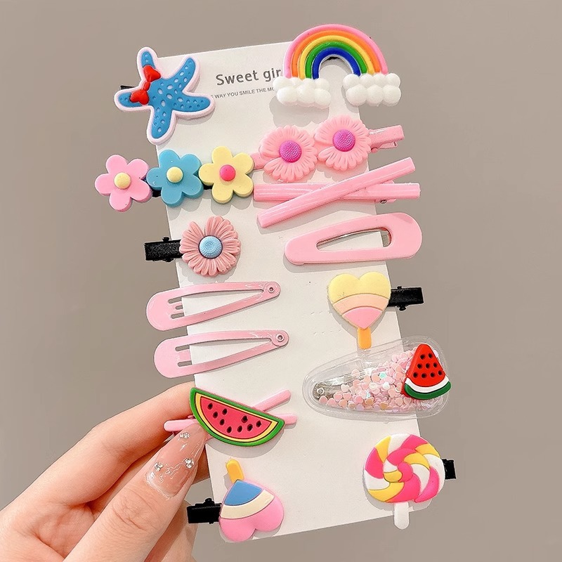 Horquilla para niños Clip de flequillo lateral para niña Clip de pico de pato para bebé Clip bb Accesorios para el cabello de alto valor Tombros de dopamina