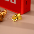 欧美气质轻奢金色波浪纹高级感戒指女ins小众设计感法式开口指环