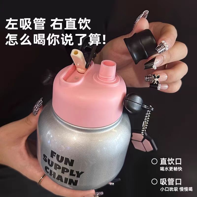 Celebridades de Internet que llevan una olla, termo, niña, estudiante de alto valor, taza de agua de acero inoxidable 316, taza de regalo de evento de gran capacidad