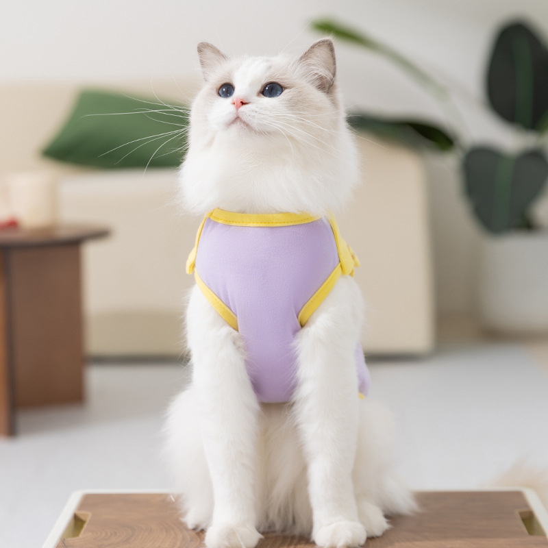 Primavera y verano gatos lindos pequeños monstruos chalecos de collar perros pequeños y medianos gatos sin pelo gatos cachorros mascotas ropa de gato