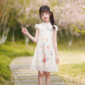 Girls dress  children new summer wear qipao summer western style Chinese wind hanfu princess skirt for the girl
