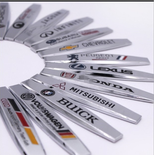 Metal Leaf Plate Side Label Applicable for Mercedes-Benz, Audi, Volkswagen, Toyota Car Fender Logo 3D Decorative Body