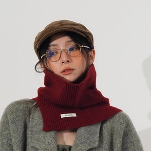 100%wool pure wool scarf collar high-grade light luxury American style warm collocation good object pullover knitted cross-border