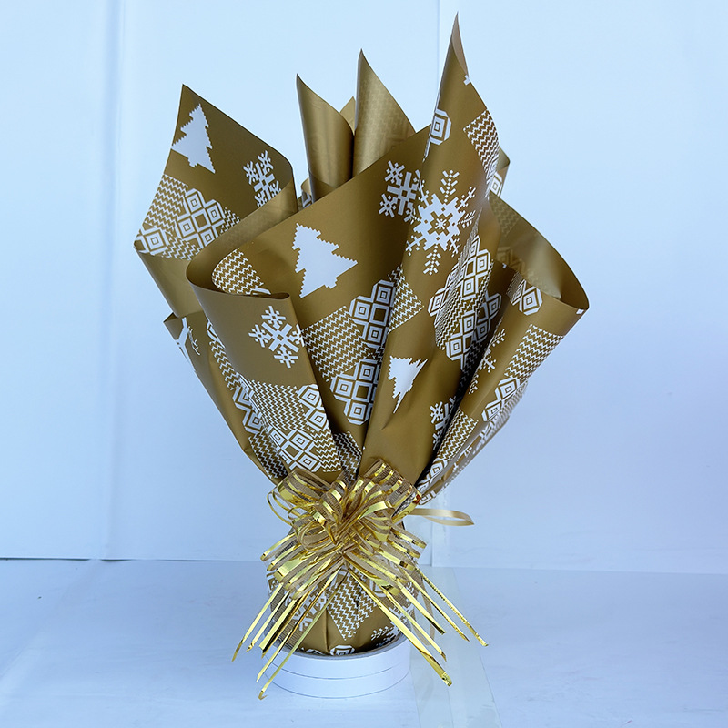 Navidad impermeable fruta regalo ramo floral papel de embalaje de Nochebuena regalos serie de regalos materiales DIY image 15