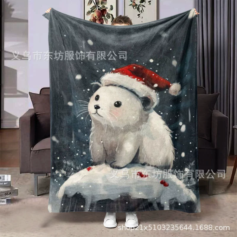 Мультяшные милые снежные животные мягкие и удобные фланелевые одеяла универсальные четыре сезона