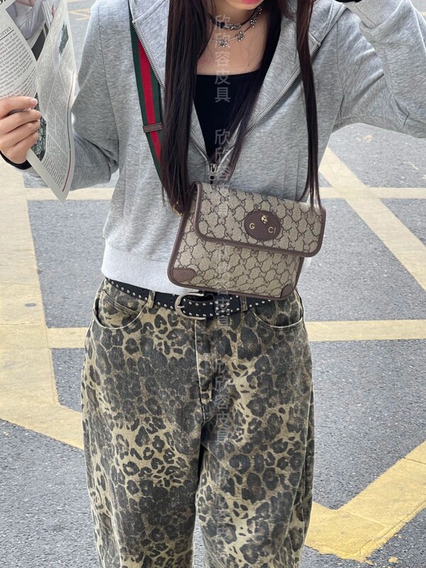 G's Tiger Head Bag クロスボディバッグ チェストバッグ ウエストバッグ 男女同型 新しいバックスタイルをロック解除 高品質 レトロ 多用途|undefined