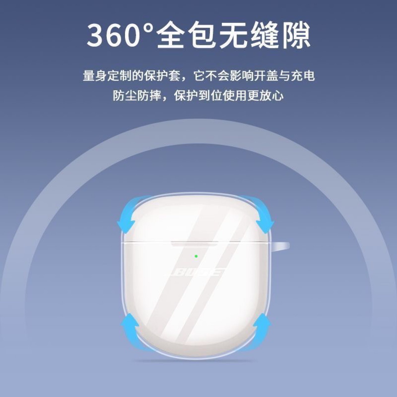 Funda protectora transparente y ligera para auriculares Bose QC con cancelación de ruido II, auriculares inalámbricos Bluetooth Shark de cuarta generación