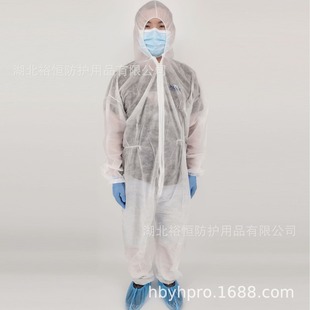 Factory straight hair disposable hooded non-woven breathable protective clothing waterproof and dustproof Food Farm clean clothing