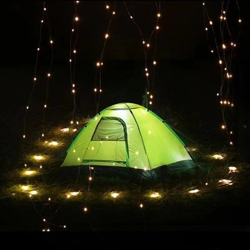 FUENTE Fábrica 100 M Cadena de luz de color LED de alambre de cobre solar Cadena de luz al aire libre impermeable color luz de vacaciones tira de luz decorativa