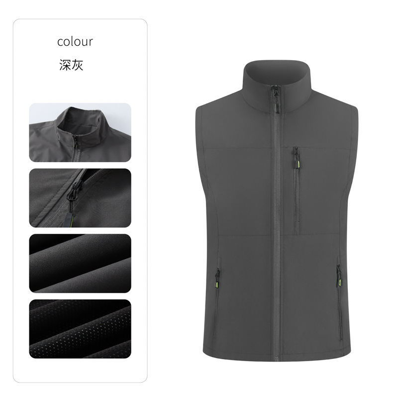 软壳冲锋衣马甲定制logo多口袋防水背心印字印图工作服加厚坎肩|undefined