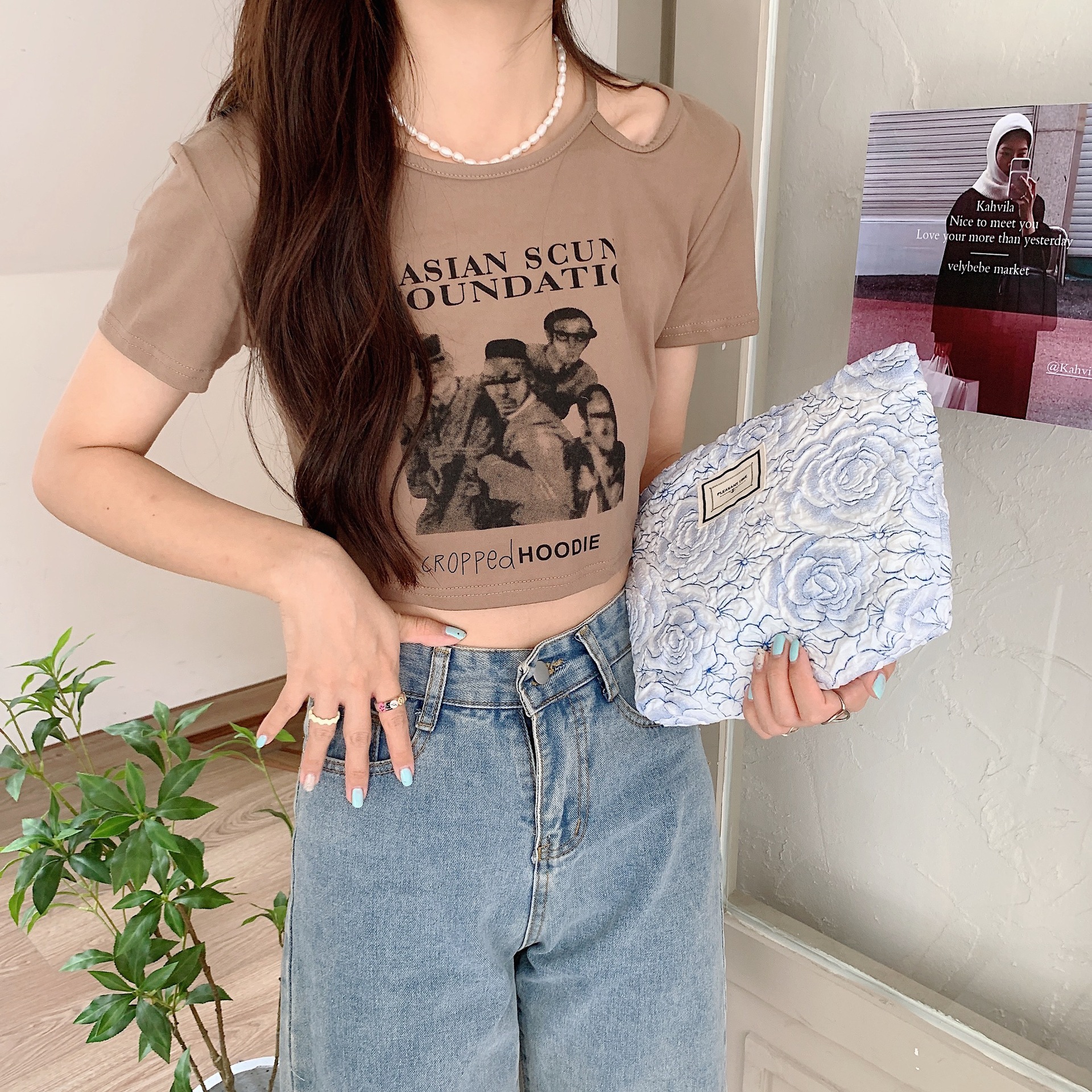 Wholesale of 25244 Jacquard blue rose large-capacity portable bags, clutch bags, storage bags, ladies' tote handbags undefined
