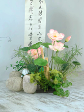 中式荷花装饰造景室内橱窗荷叶竹子绿植景观摆设拍摄道具