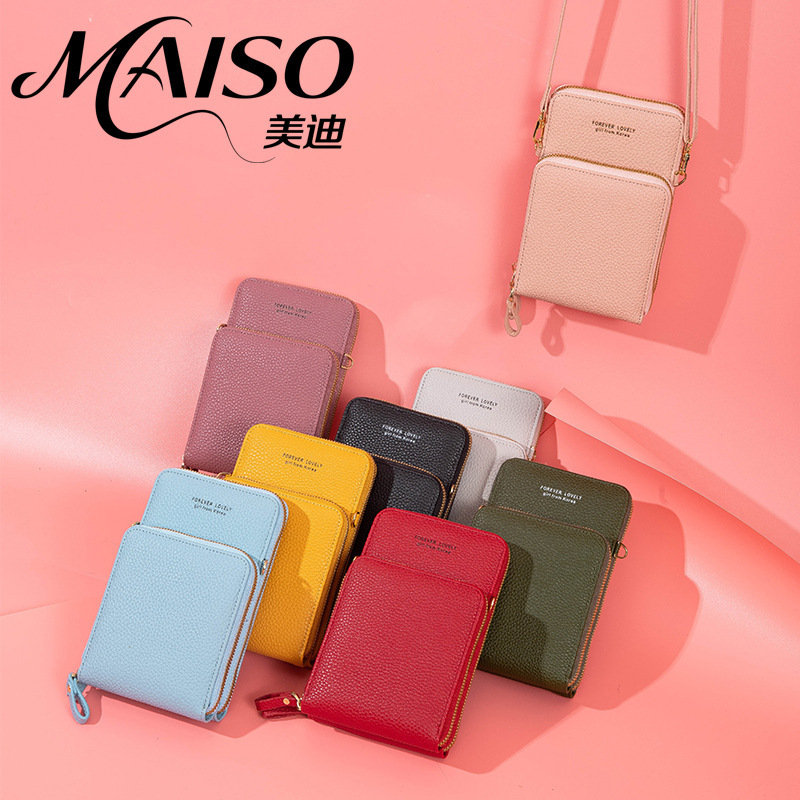 New Rfid Anti-Theft Mobile Phone Bag with Touch Screen, Crossbody Bag, Coin Purse, Pu Leather, Foreign Trade Cross-Border Wholesale