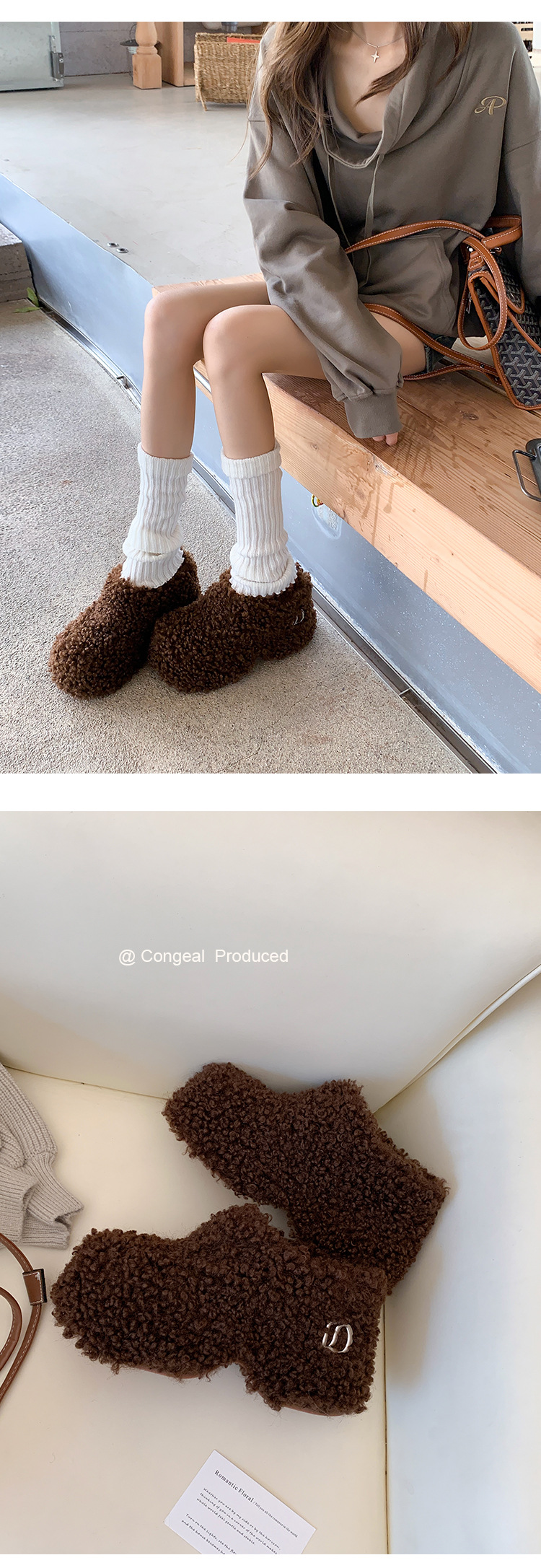 Dép bông Birkenstock đế trong siêu dày nữ, lót lông cừu ấm áp, mũi nhọn len cừu, form bao bọc — Lớp lót nhung đen, Lớp lót nhung màu nâu, Lớp lót đơn màu trắng nhạt, Màu đen một lớp chi tiết 21