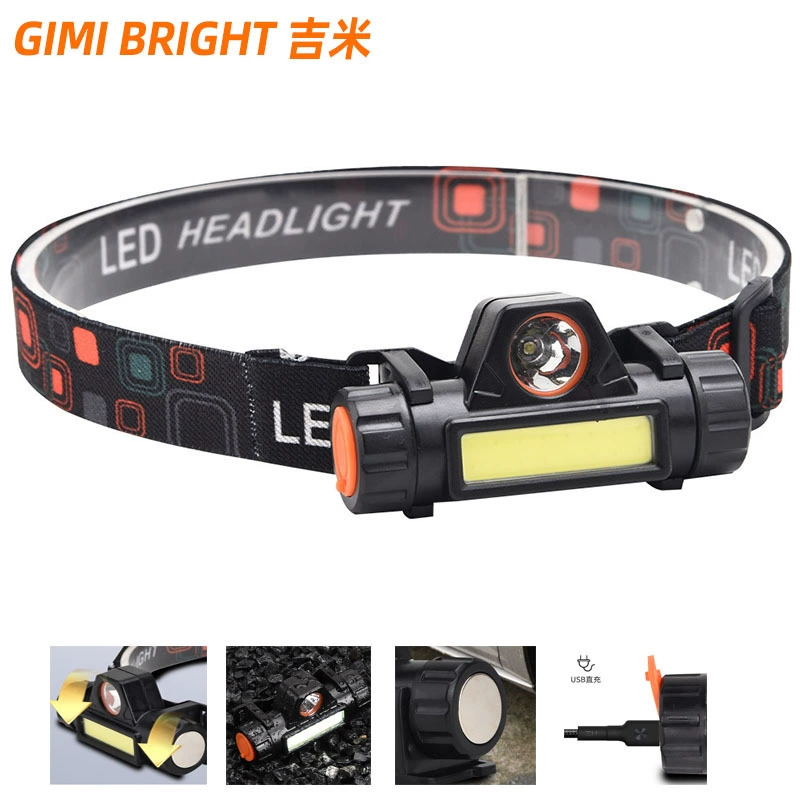 Трансграничный магнит фары на головном освещении световой лампы сильный свет кемпинг альпинизм USB зарядка ближний и дальний свет cob ночная рыбалка