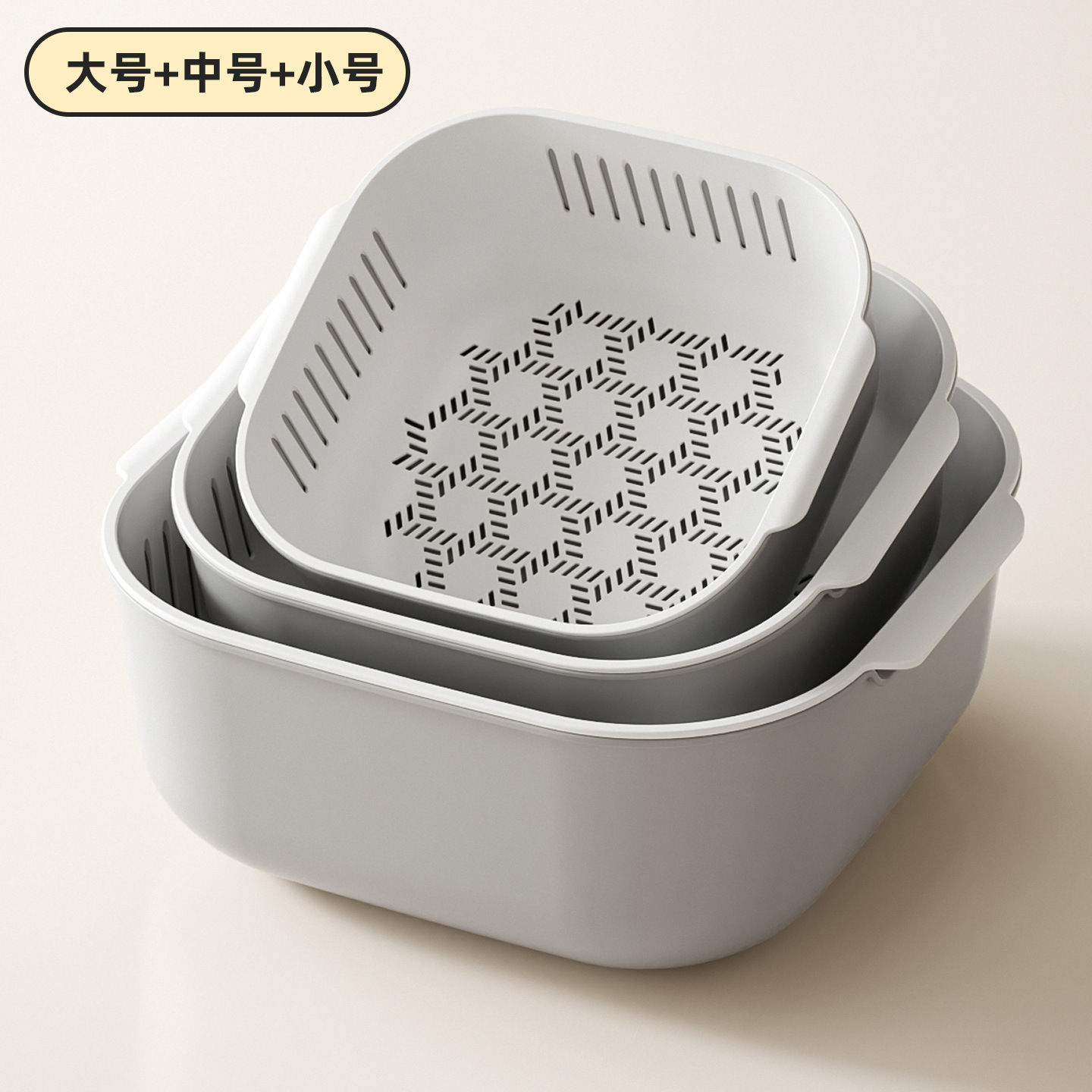 Cesta Escurridora Doble Capa de Plástico PP Multifuncional para Cocina y Camping