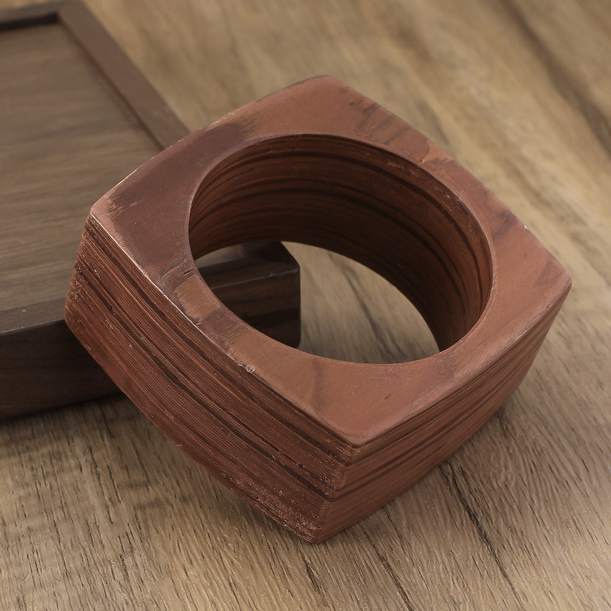 50g Weight Bangle Classification Wood Chain Material 1 Piece Quantity Holiday, Party Occasion Wood Material Geometric Pattern All Seasons Season Unisex Gender Retro, Classic Style Style Retro Classic Style Geometric Wood Bangles Wholesale 2