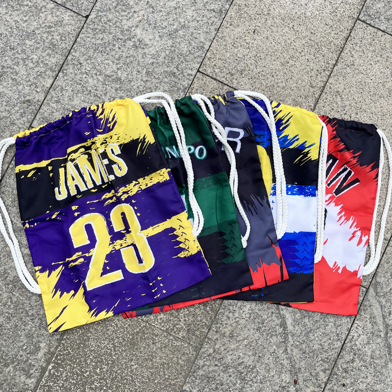Basketball Bag Drawstring Bag Kobe Curry Irving Lakers Warrior Bull Fan Sneaker Bag Backpack